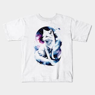 Arctic Fox in Nebula Kids T-Shirt